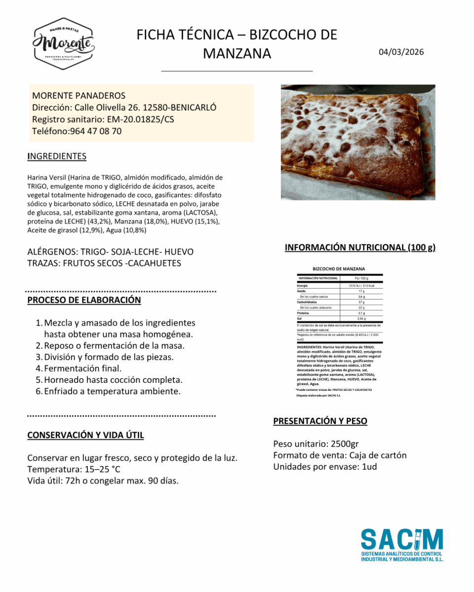 Bizcocho Manzana - Imagen 4