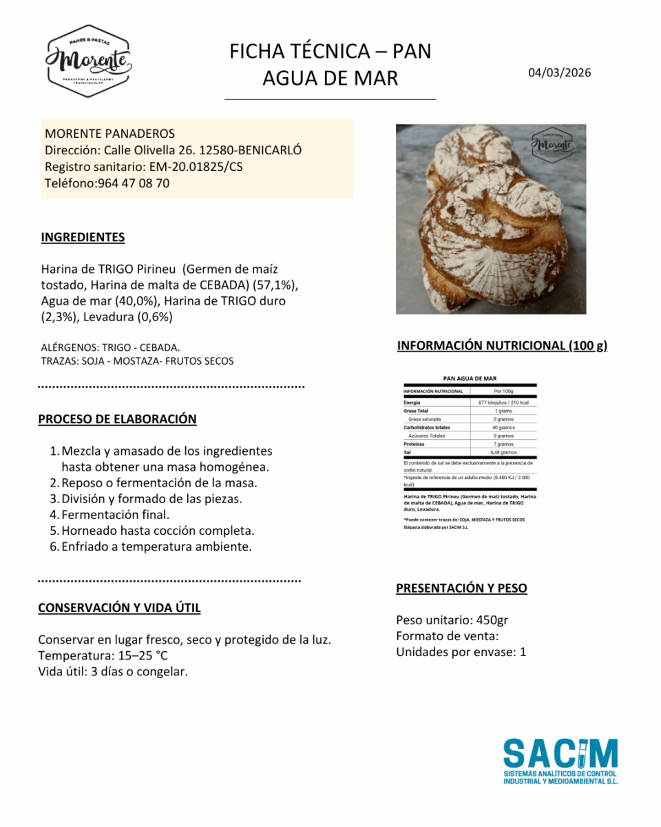 Pan de agua de mar. - Imagen 2